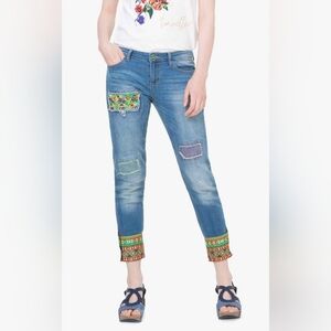 Desigual Exotic Jeans Ethnic Ankle Size 28